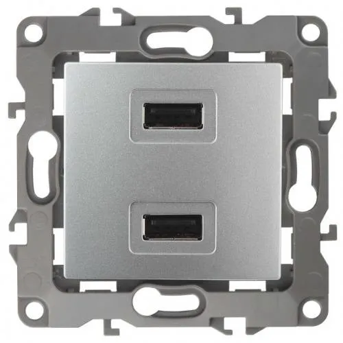 Розетка USB Эра 12 Алюминий   