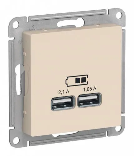 Розетка USB Бежевый Schnider(Серия Atlas Design) 